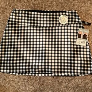 Chic Black and White Gingham Mini Skort